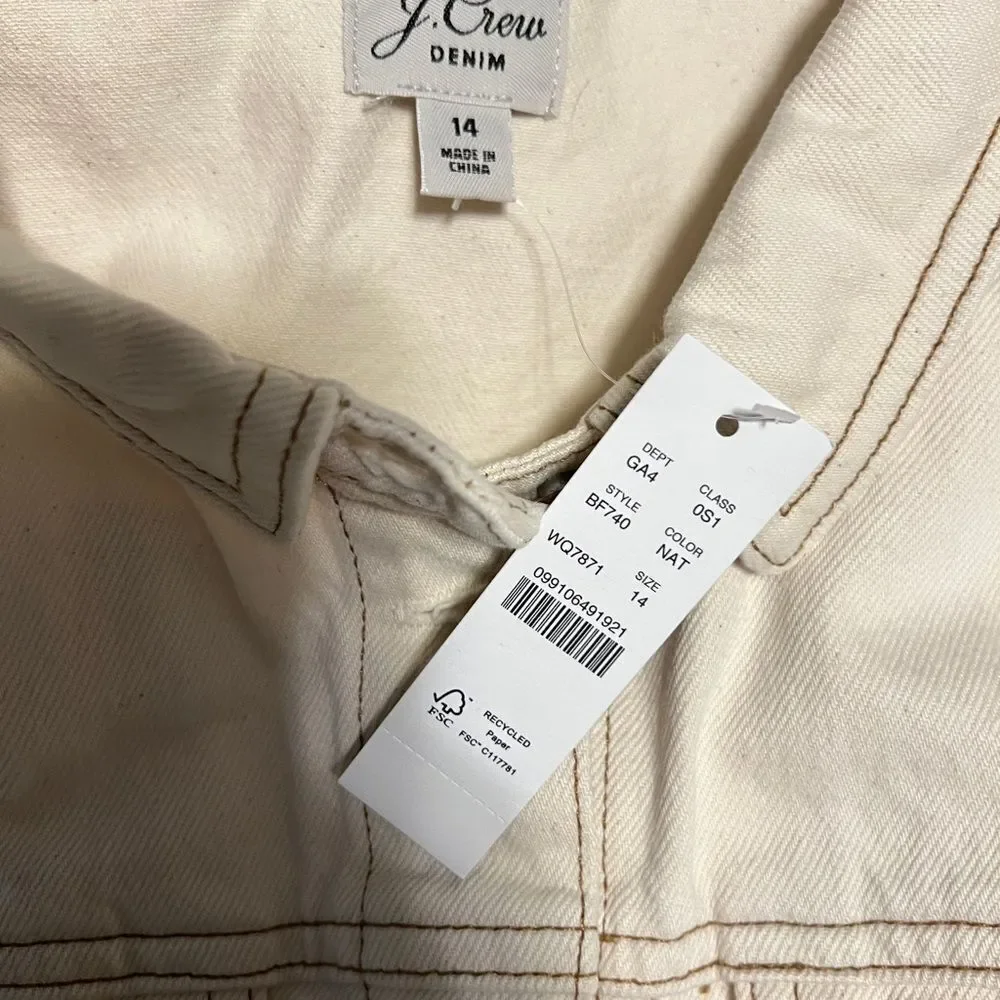 J. Crew Cream Long Sleeve Shirt Dress